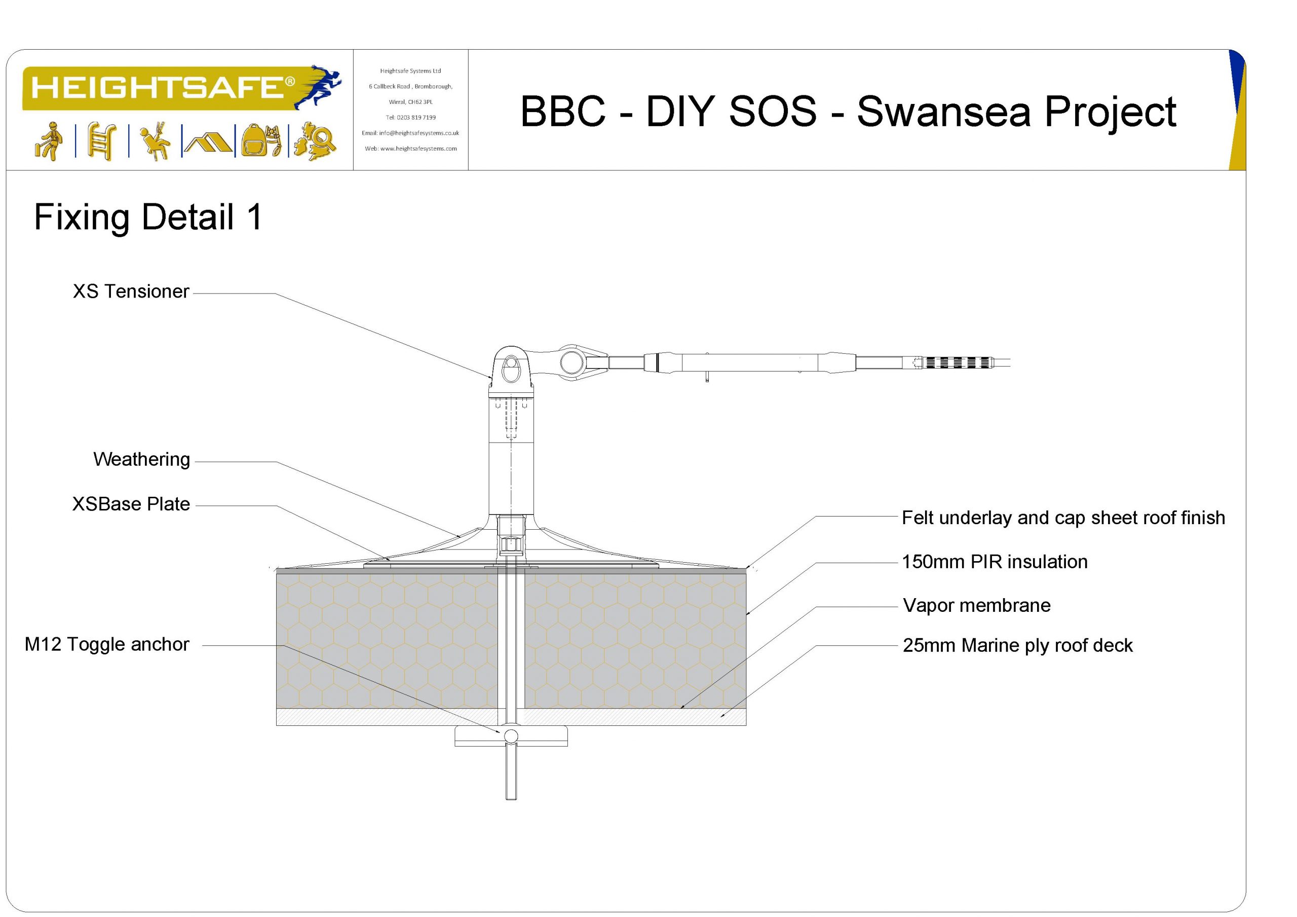 Horizontal Safety Line Drawing