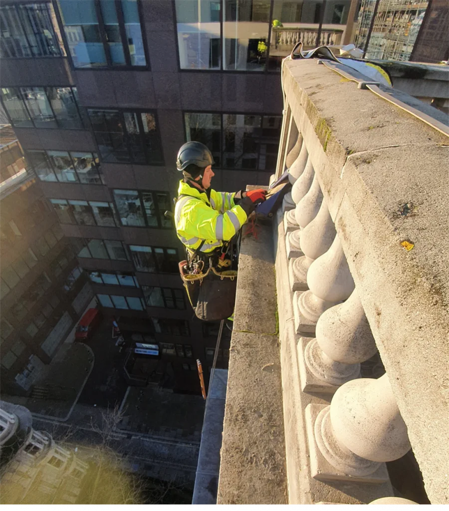Lightning Protection System Heightsafe Engineer carrying out testing and inspection